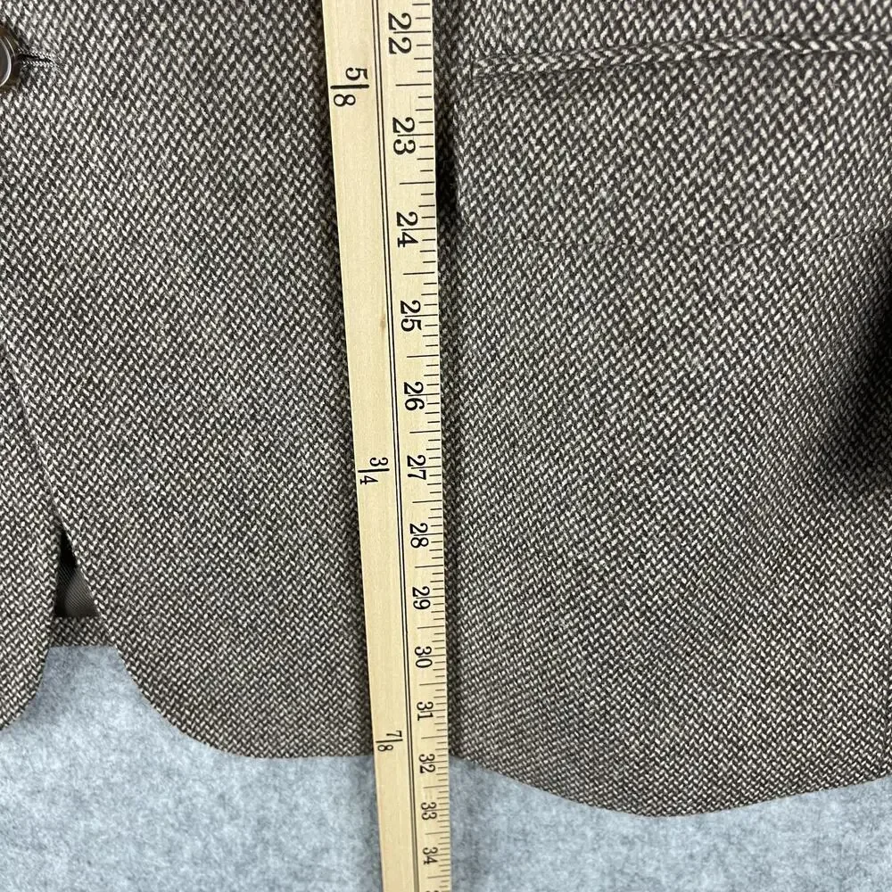 Adolfo 100% Lambswool Blazer Sport Coat Mens 48R Brown Tweed 2 Button‎